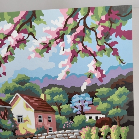 Village Canal Paint by Numbers 14 by 11 Acrylic Painting Finished - Picture 9 of 15